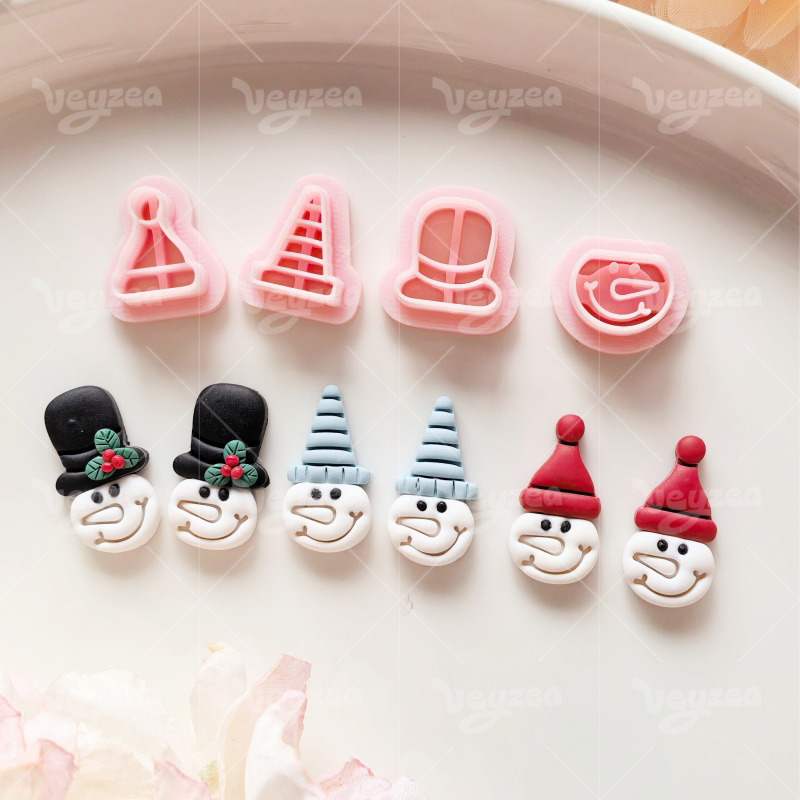 Snowman Head Series Polymer Clay Cutters
