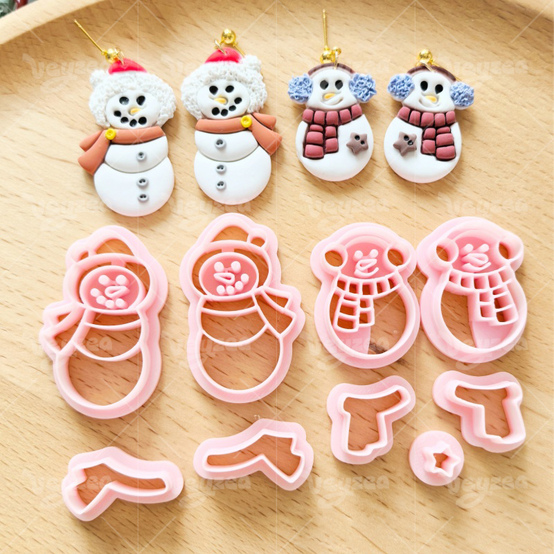 Christmas Snowman Series Polymer Clay Cutters