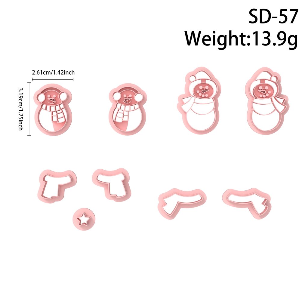 Christmas Snowman Series Polymer Clay Cutters Hover