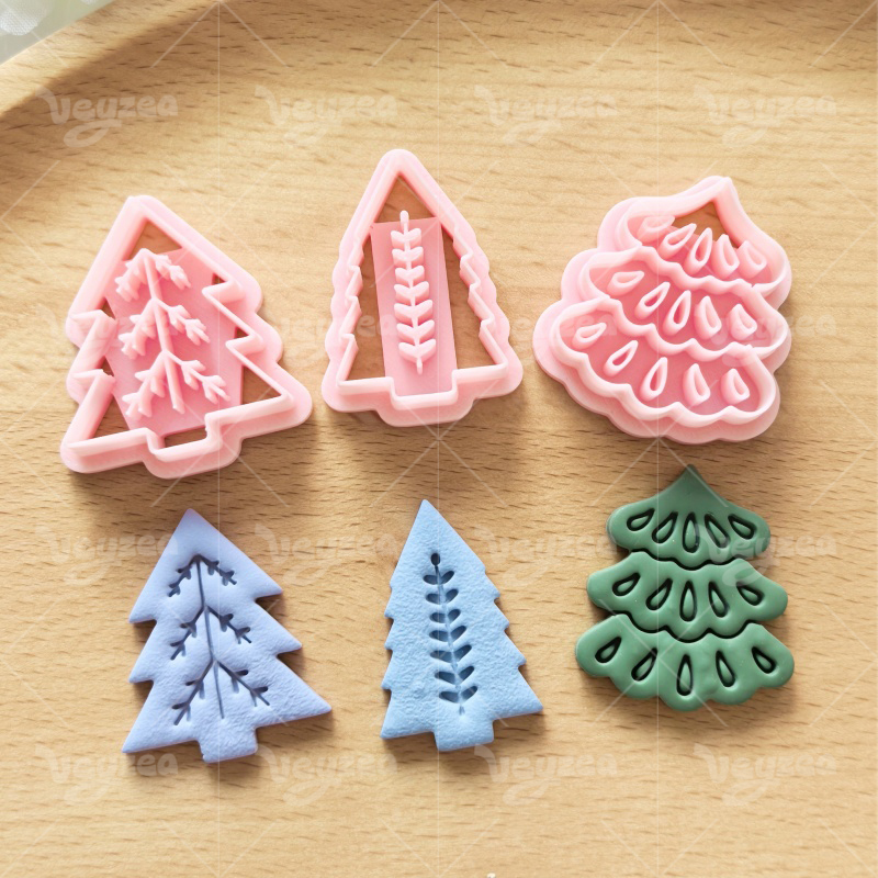 Simple Christmas Tree Series Polymer Clay Cutters