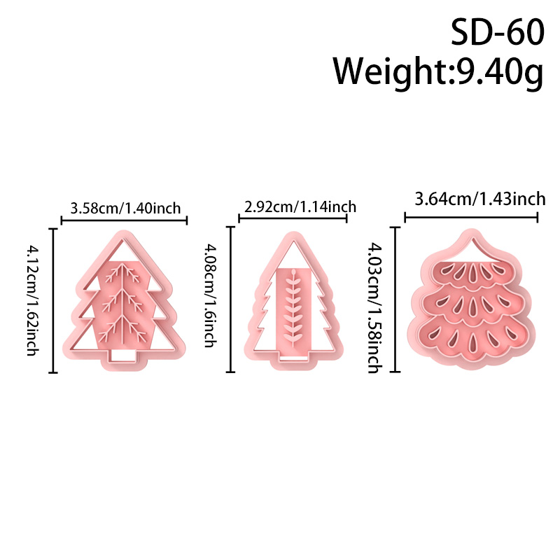 Simple Christmas Tree Series Polymer Clay Cutters Hover