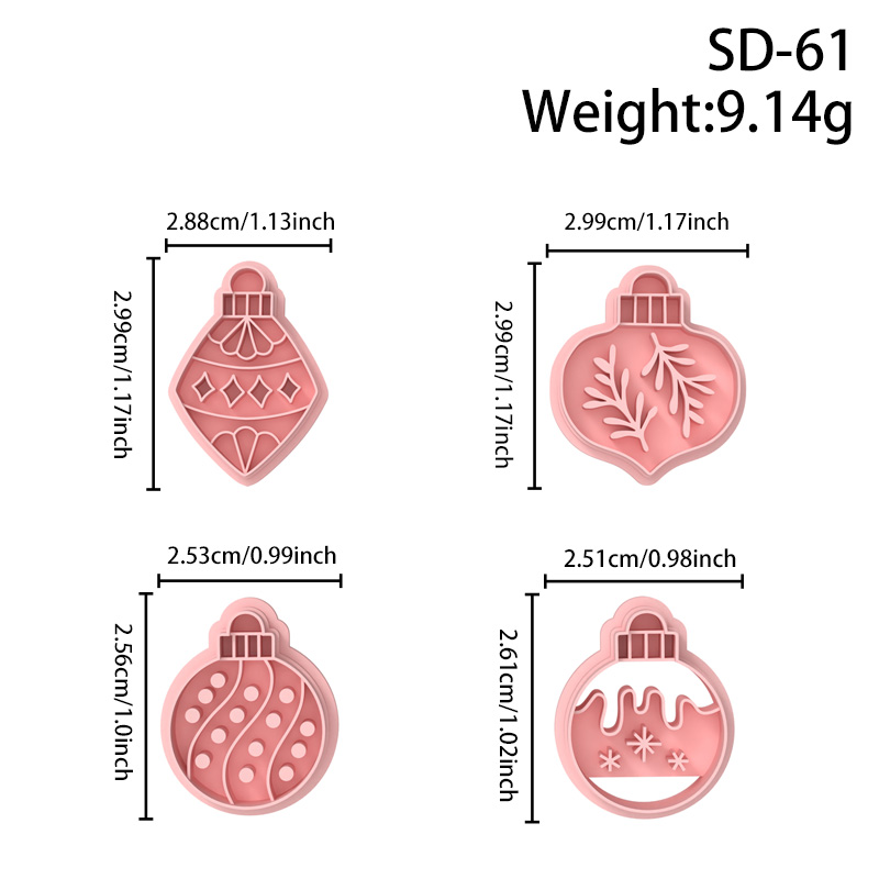 Christmas Bauble Series Polymer Clay Cutters Hover