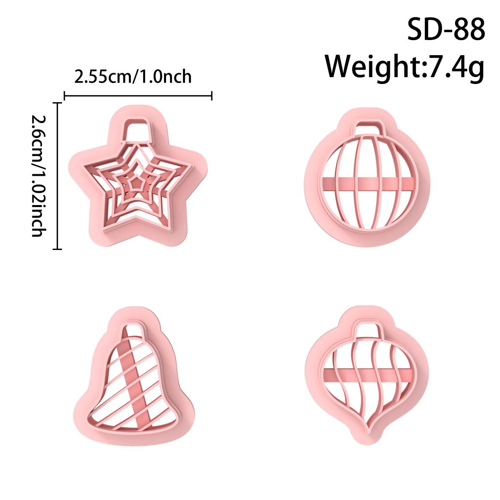 Simple Christmas Ornament Series Polymer Clay Cutters Hover