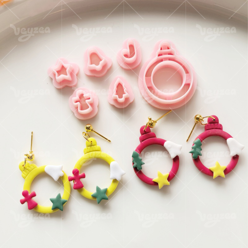 Christmas Wreath Series Polymer Clay Cutters