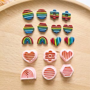 Rainbow Geometric Series Polymer Clay Cutters