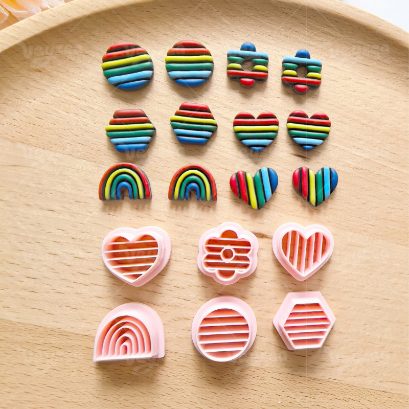 Rainbow Geometric Series Polymer Clay Cutters