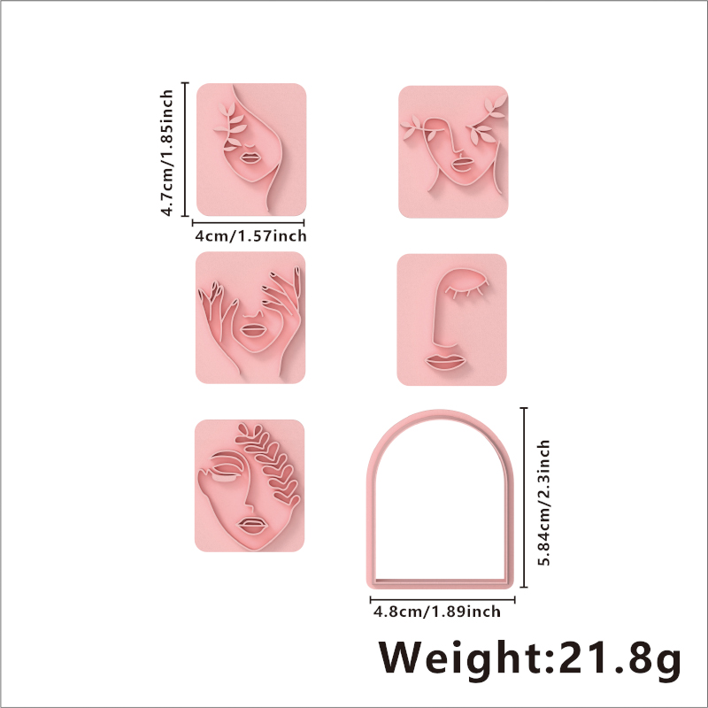 Abstract Face Art Series Polymer Clay Cutters Hover