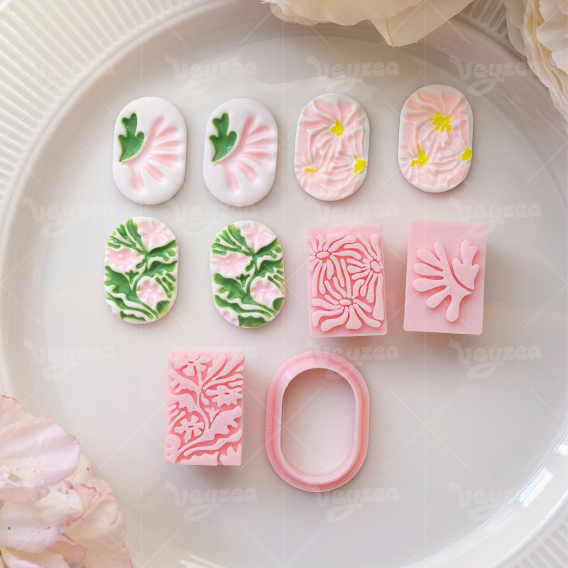 Abstract Floral seal Series Polymer Clay Cutters
