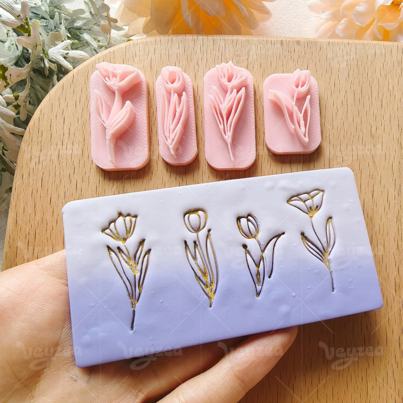 Tulip Flower Series Polymer Clay Cutters - Image 5
