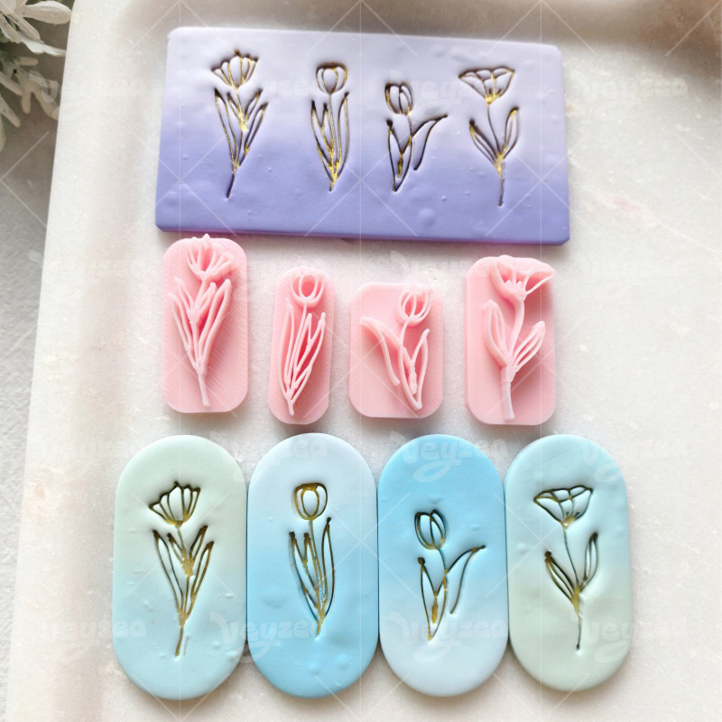 Tulip Flower Series Polymer Clay Cutters