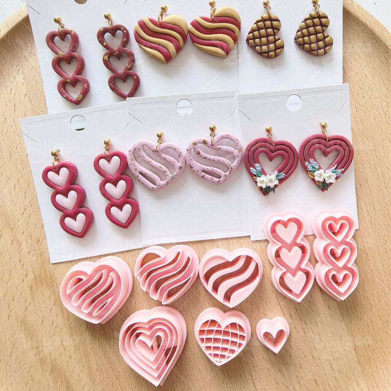 Valentine’s Day Heart Shape Series Polymer Clay Cutters