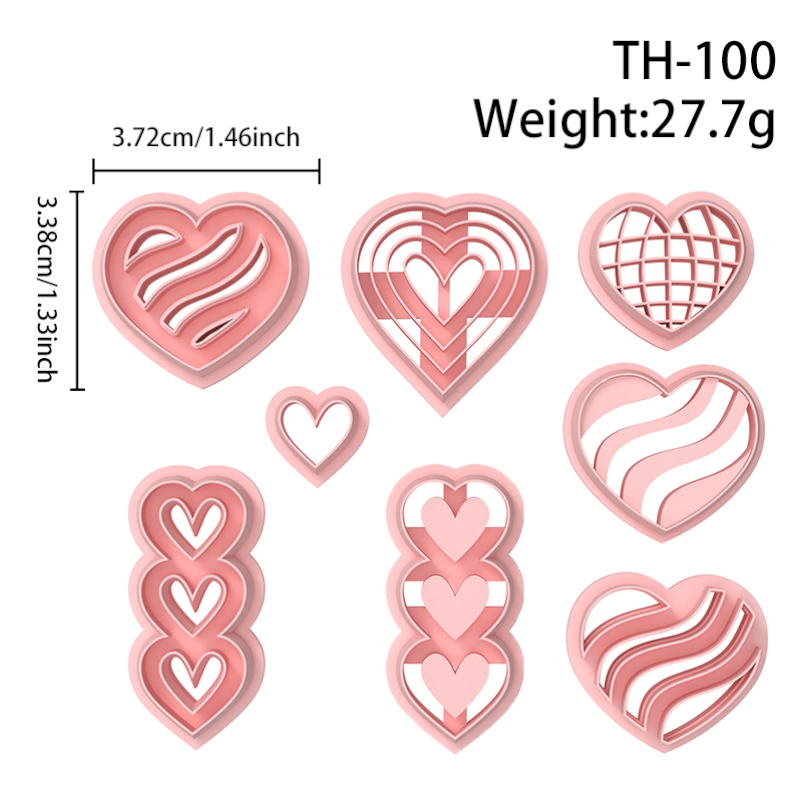 Valentine’s Day Heart Shape Series Polymer Clay Cutters Hover