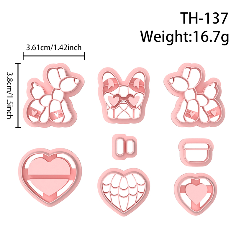 Valentine’s Day Heart Shape Series Polymer Clay Cutters Hover