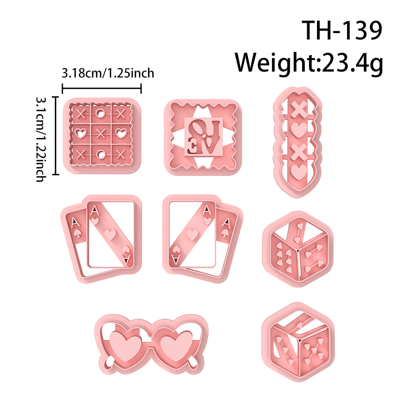 Valentine’s Day Heart Shape Series Polymer Clay Cutters Hover