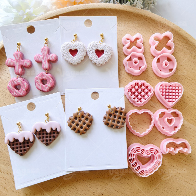 Valentine’s Day Heart-Shaped Cookie Series Polymer Clay Cutters