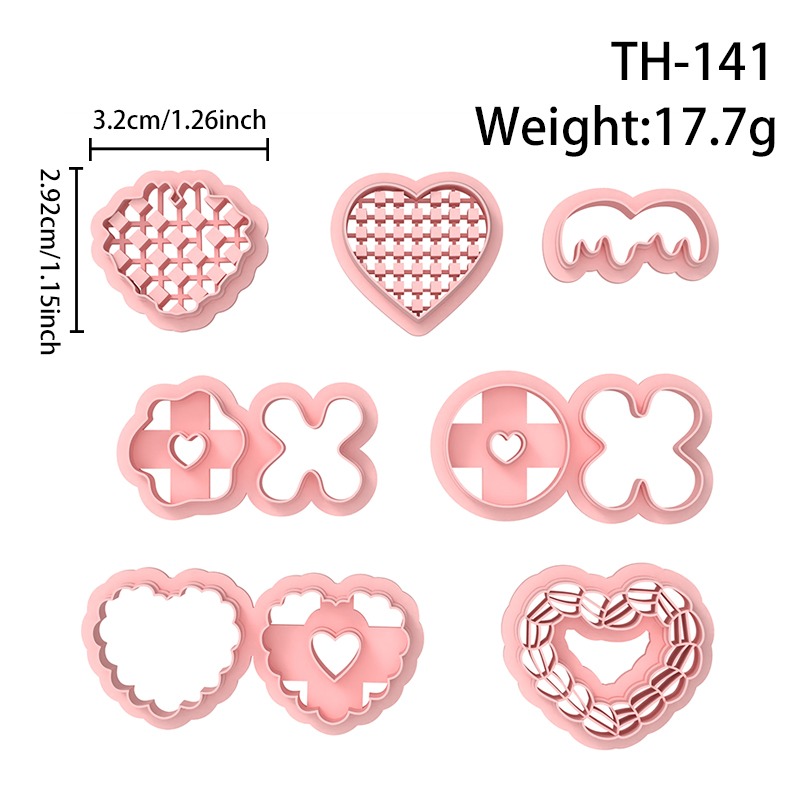 Valentine’s Day Heart-Shaped Cookie Series Polymer Clay Cutters Hover