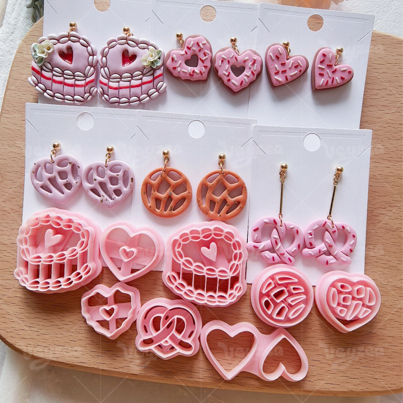 Valentine’s Day Heart-Shaped Cookie Series Polymer Clay Cutters