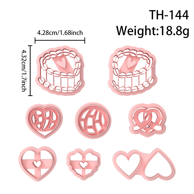 Valentine’s Day Heart-Shaped Cookie Series Polymer Clay Cutters Hover