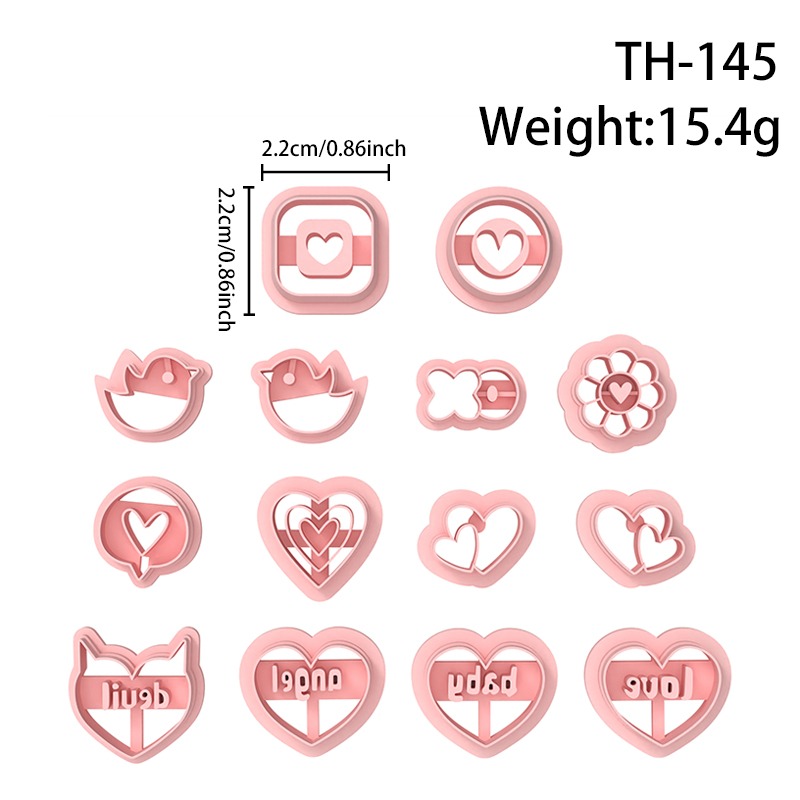 Valentine’s Day Heart-Shaped Series Polymer Clay Cutters Hover