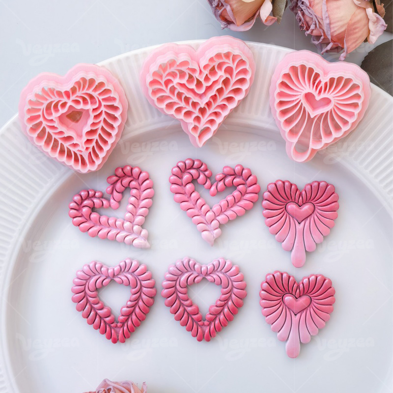 Valentine’s Day Braided Heart Series Polymer Clay Cutters