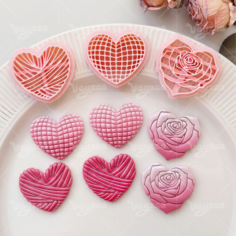 Valentine’s Day Heart Shape Series Polymer Clay Cutters