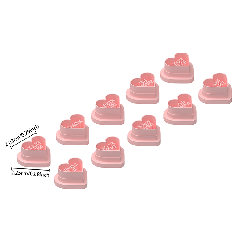 Valentine’s Day Heart Shape Text Series Polymer Clay Cutters Hover