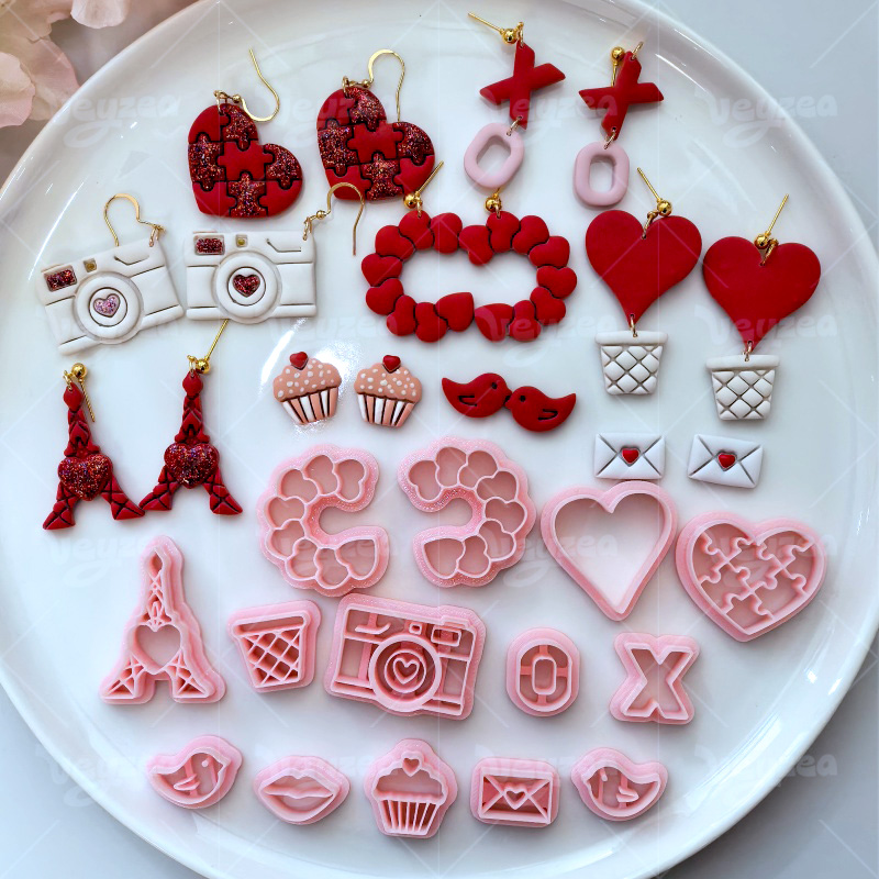 Valentine’s Day Paris Romantic Heart Shape Series Polymer Clay Cutters