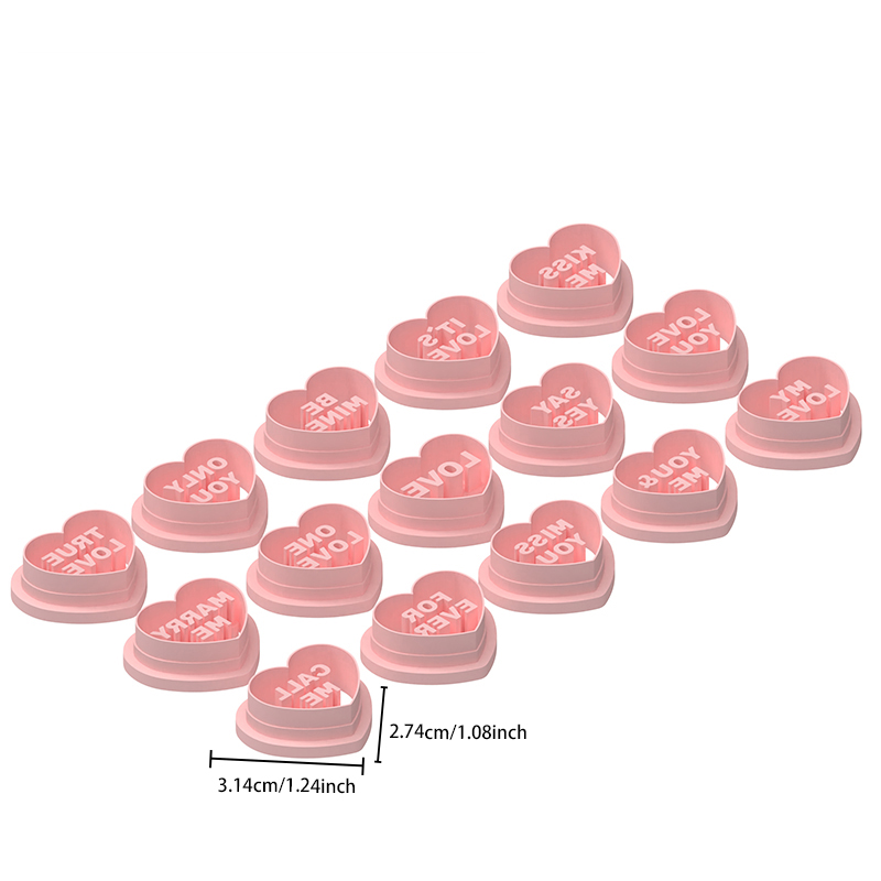 Valentine’s Day Vintage Heart Text Series Polymer Clay Cutters Hover