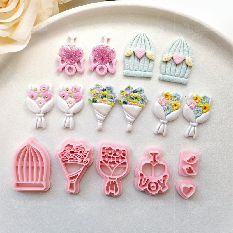Valentine’s Day Bouquet Series Polymer Clay Cutters