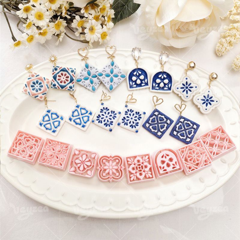 Boho Brick Pattern Clay Earring Cutters