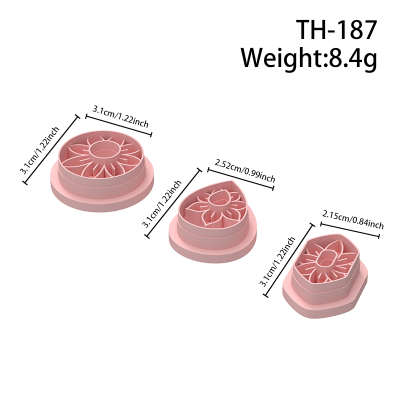 Geometric Floral Pattern Polymer Clay Cutters Hover