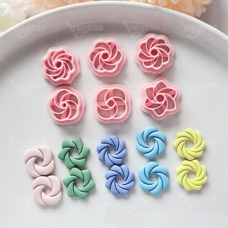 Swirl Floral Polymer Clay Cutters