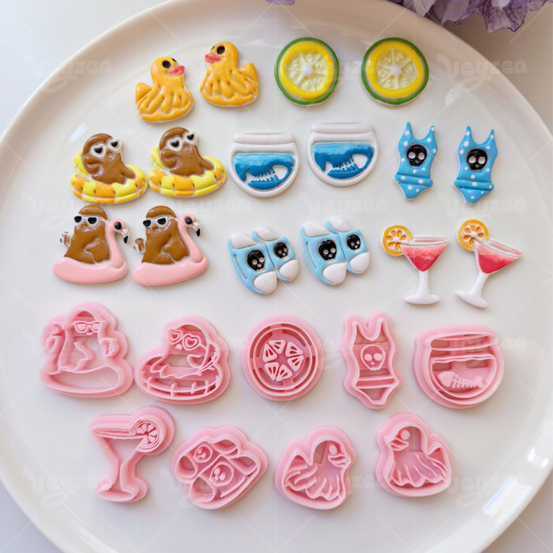 Summer Pool Party Polymer Clay Cutters