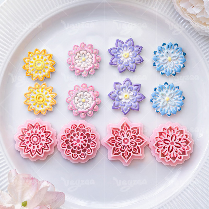Geometric Floral Series Polymer Clay Cutters