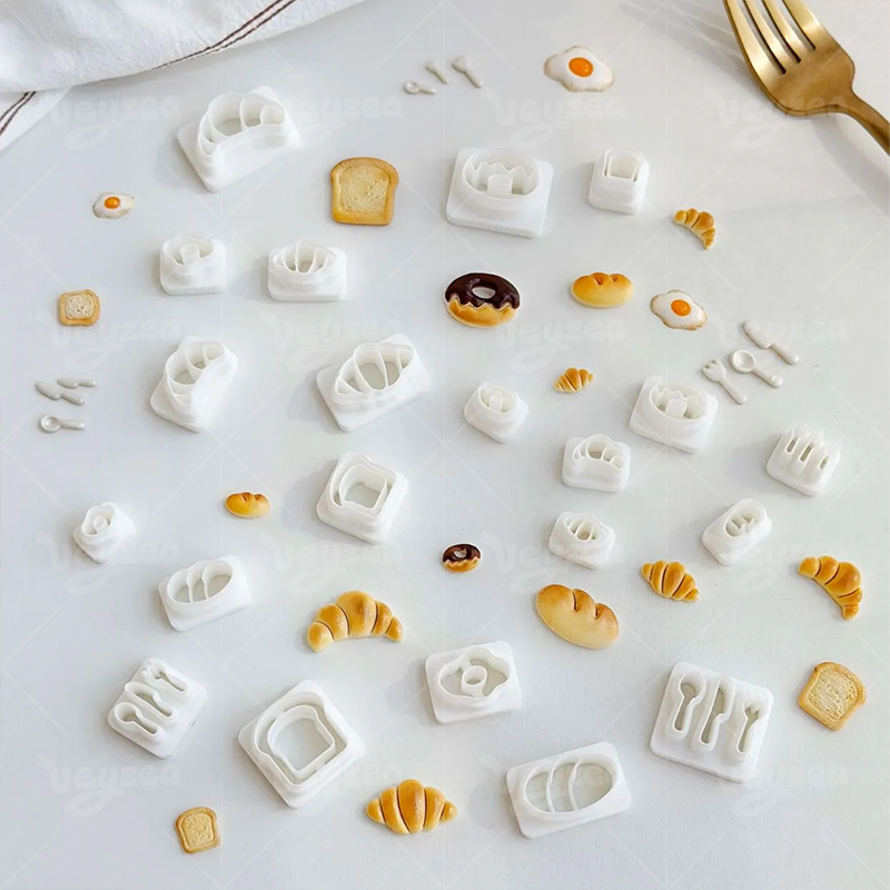 Mini Breakfast Food Polymer Clay Cutters