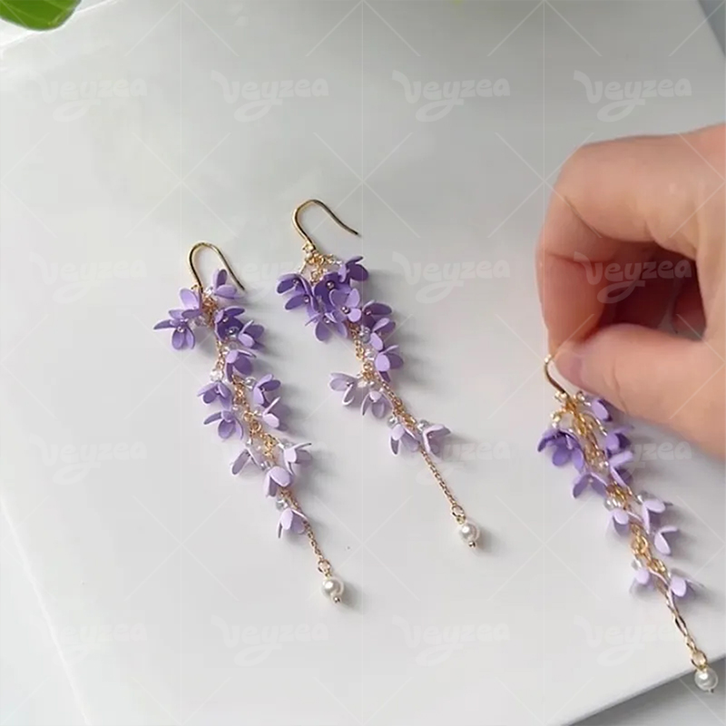 Gradient Purple Polymer Clay Earrings - Image 3