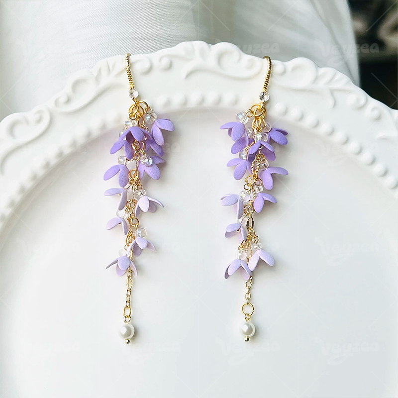 Gradient Purple Polymer Clay Earrings