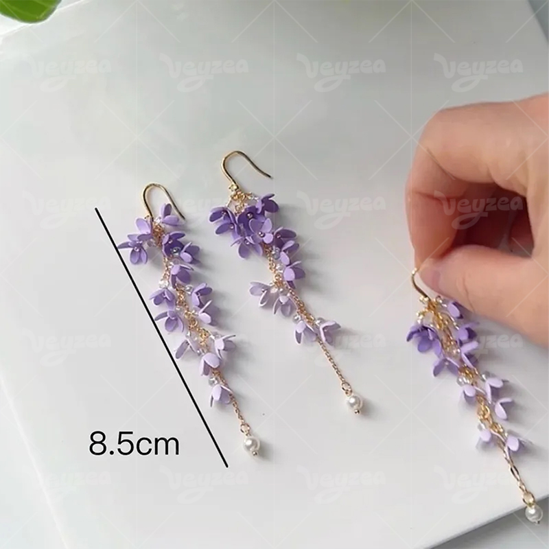 Gradient Purple Polymer Clay Earrings Hover