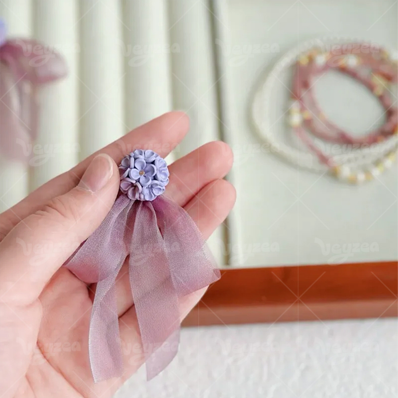 3D Hydrangea Polymer Clay Earrings - Image 5