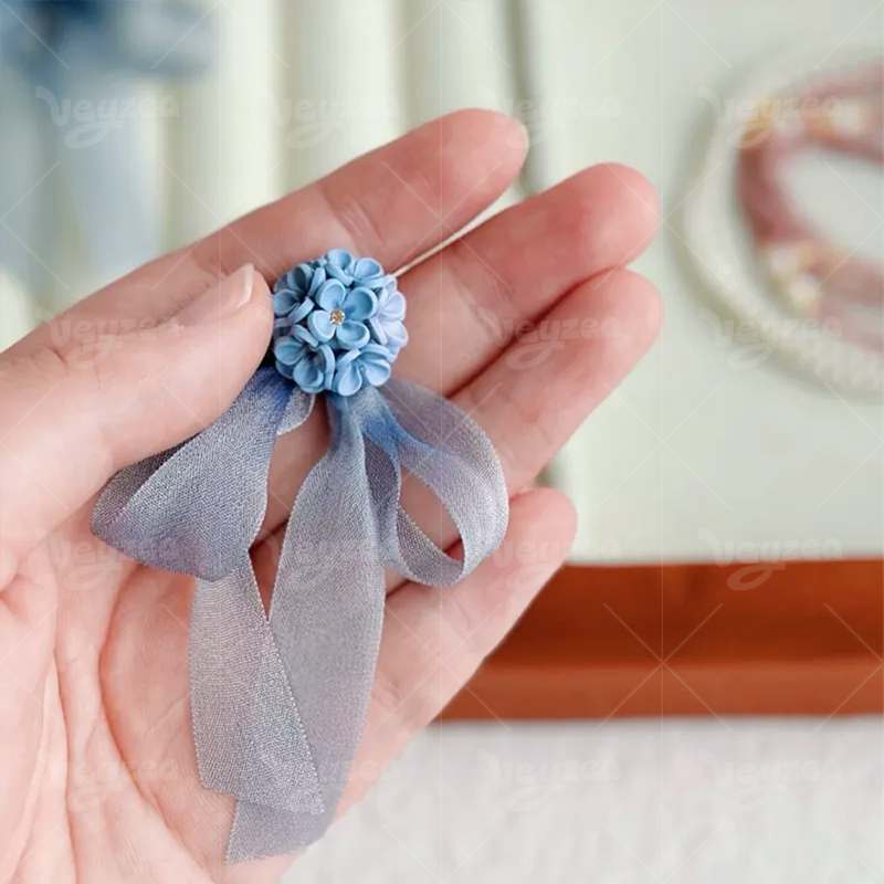 3D Hydrangea Polymer Clay Earrings - Image 6