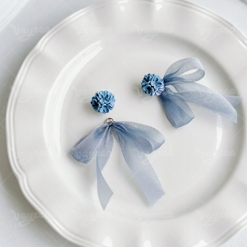 3D Hydrangea Polymer Clay Earrings - Image 9