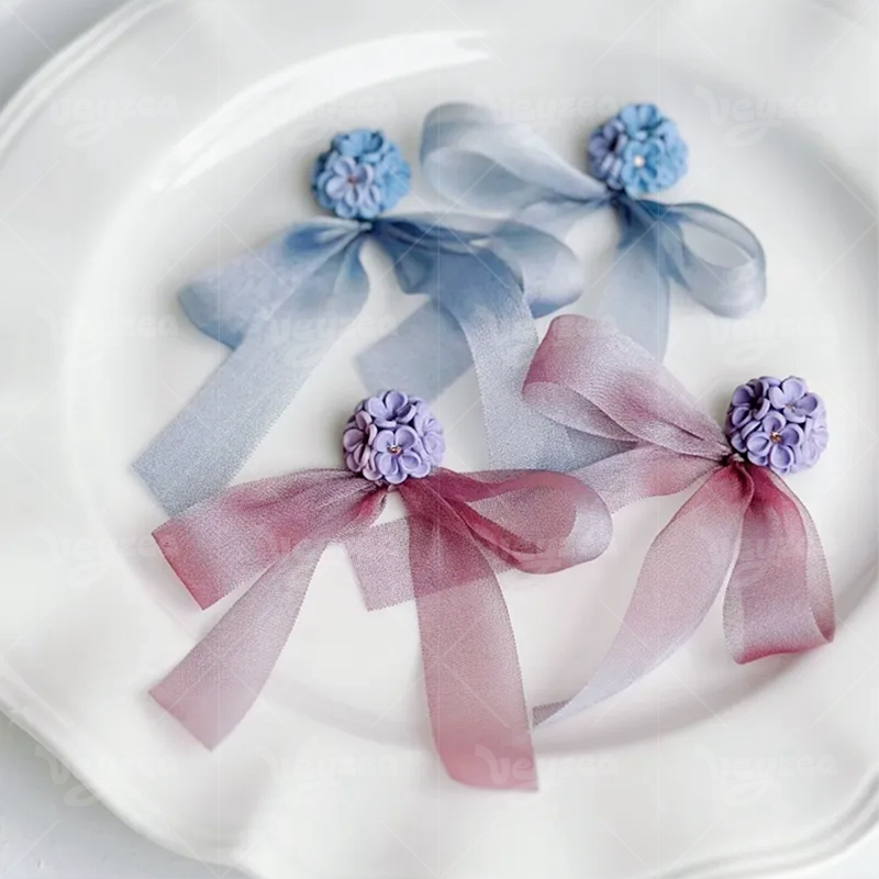 3D Hydrangea Polymer Clay Earrings