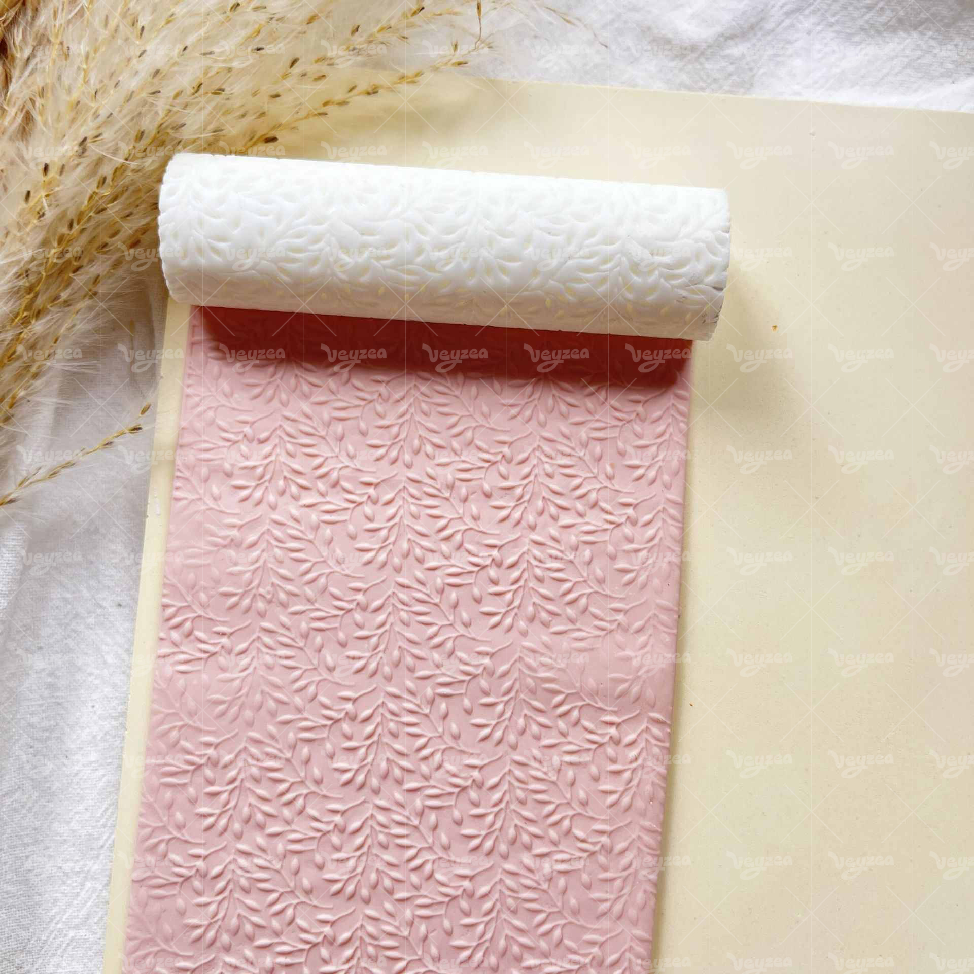 Flower Green Plant Polymer Clay Texture Roller - 图片 6