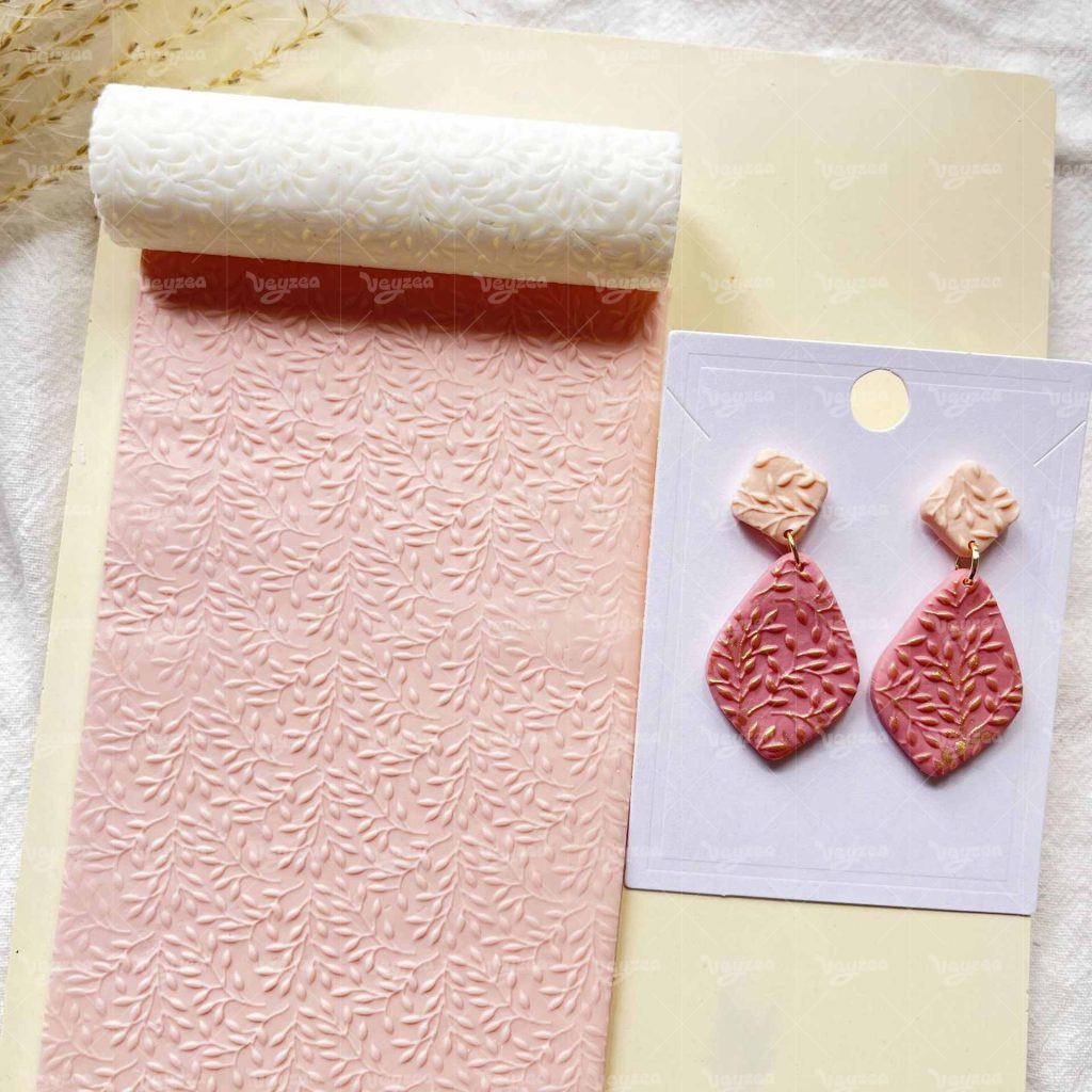 Flower Green Plant Polymer Clay Texture Roller