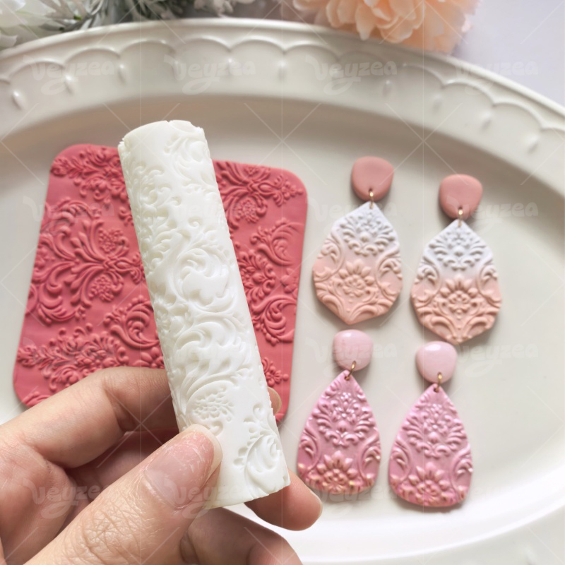 Baroque European Classical Pattern Polymer Clay Texture Roller - 图片 3