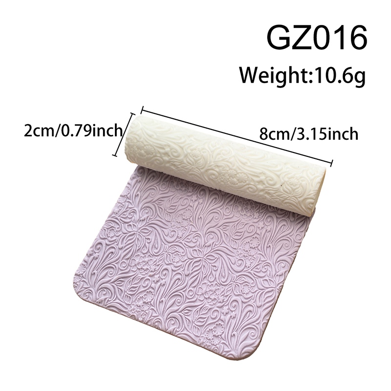 European Floral Polymer Clay Texture Roller Hover