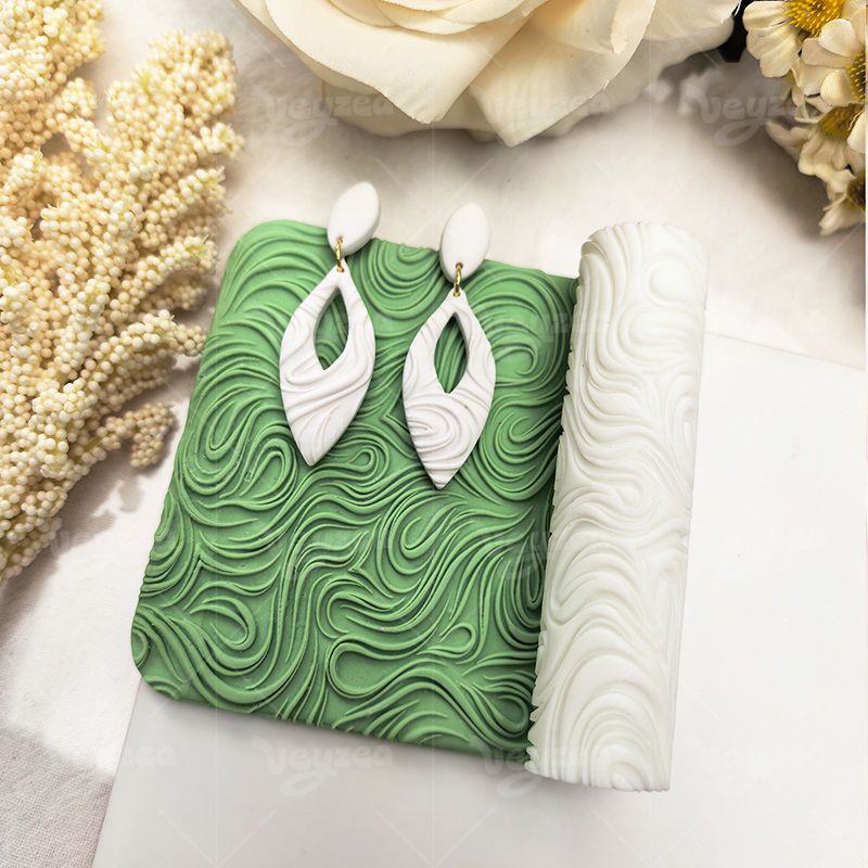 Linear Waves Polymer Clay Texture Roller