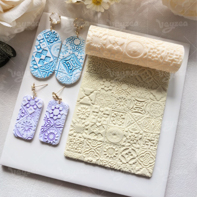 Multi-element Small Square Polymer Clay Texture Roller - 图片 3