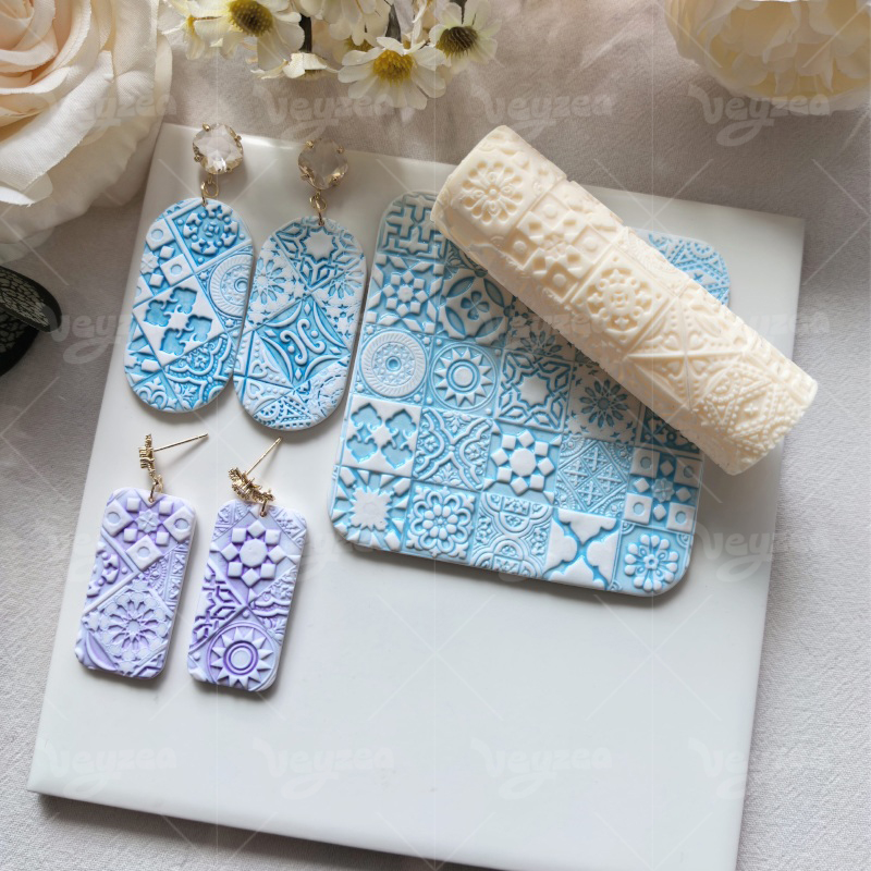 Multi-element Small Square Polymer Clay Texture Roller - 图片 4