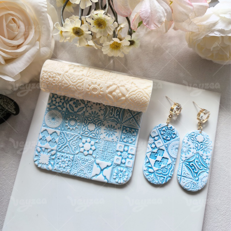 Multi-element Small Square Polymer Clay Texture Roller